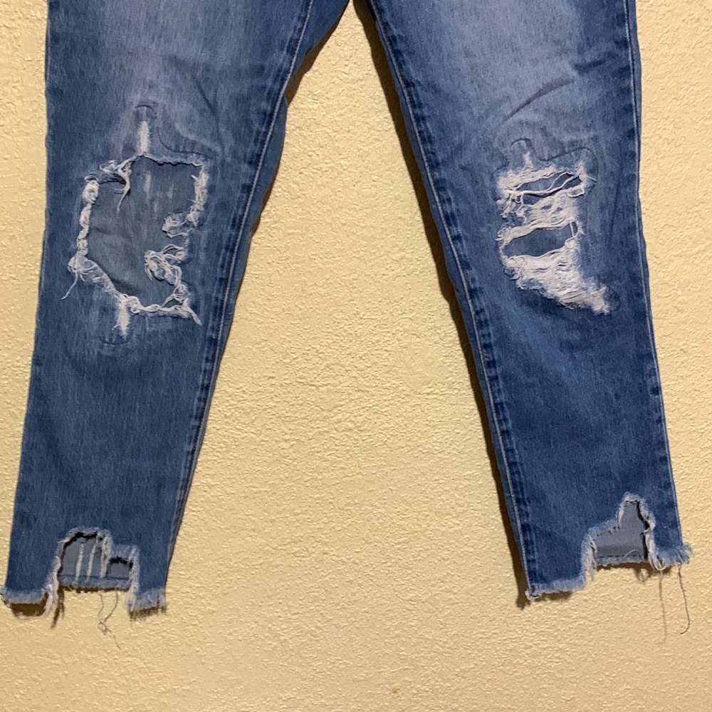 Simple Society Jeans Med Wash Ripped Skinny Ankle Cropped Junior Size 11/30 - Picture 2 of 15